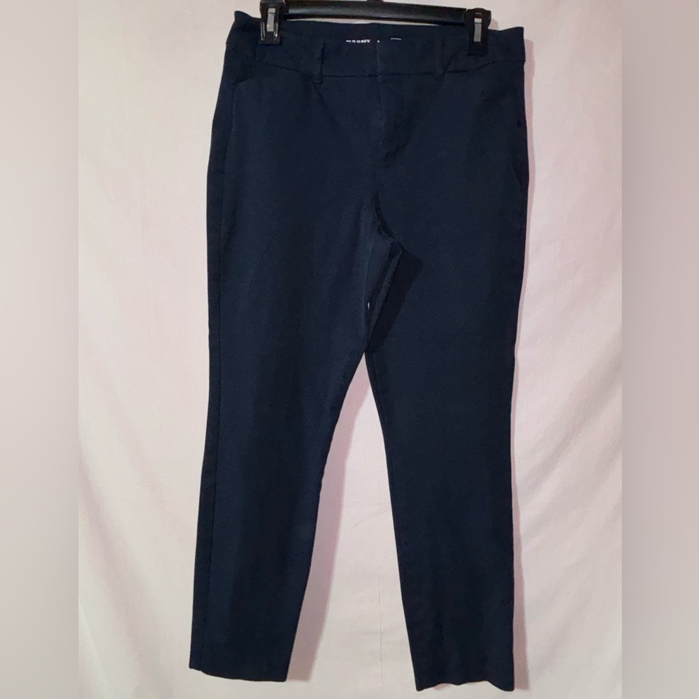 Old Navy Women's Dark Navy Stretch   High Rise Pixie Chinos